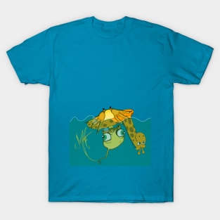 Grumpy Chicken can't swim. T-Shirt